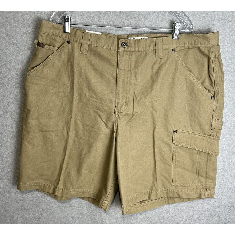 Columbia ROC Rugged Outdoor Chino Mens Tan Shorts Size 42 Cargo 9" Inseam NEW